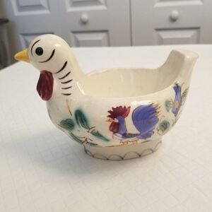 Vintage Nasco Japan Hand Painted Ceramic Rooster  Crackle Finish